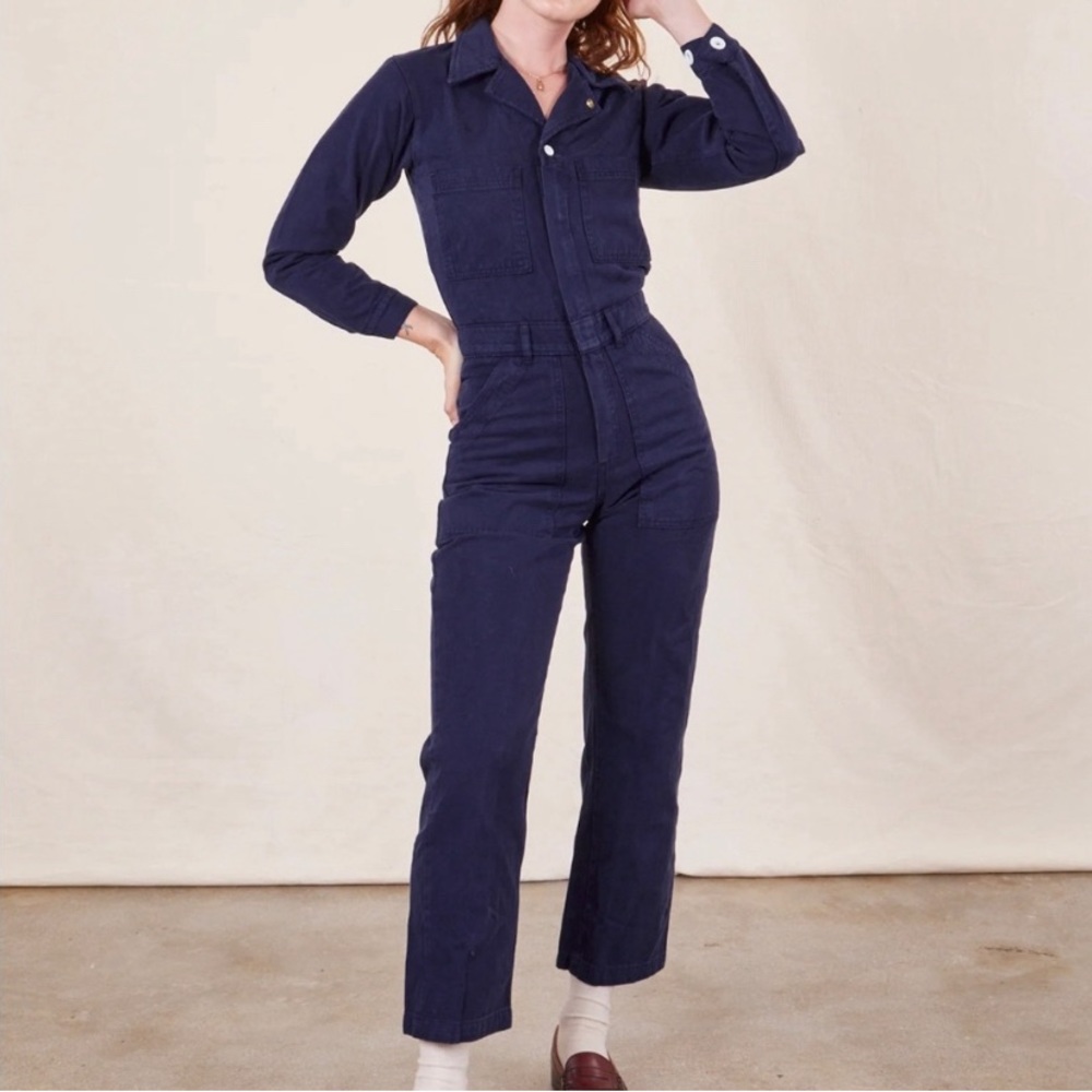 Big Bud Press Navy Long Sleeve Jumpsuit Large